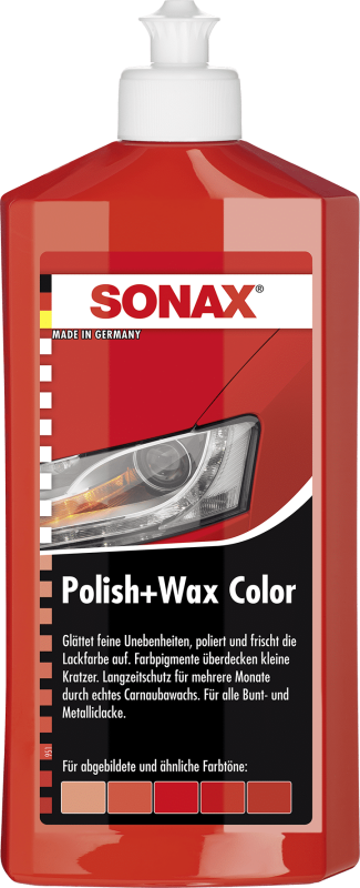 Sonax Polish og Voks Colour rd 500 ml. (XUX)