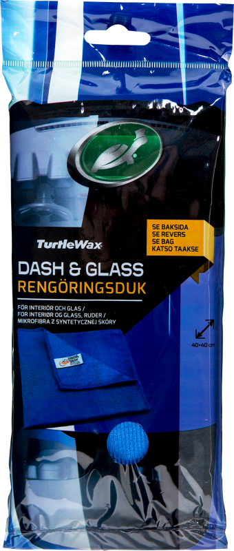 Turtle Dash og Glass klud bl 40 x 40 cm