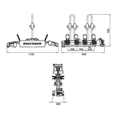Buzzrack Eazzy-4 cykelholder til 4 cykler