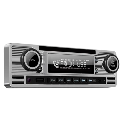 Soundmax SX-MX61CL Bilradio Retro gr� med Bluetooth, USB og FM radio, APP control og 4 RCA linje udgange