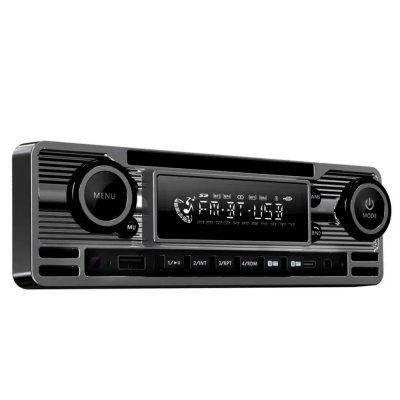 Soundmax SX-MX65CL Bilradio Retro koks gr� med Bluetooth, USB, FM radio, APP control og 4 RCA linje udgange