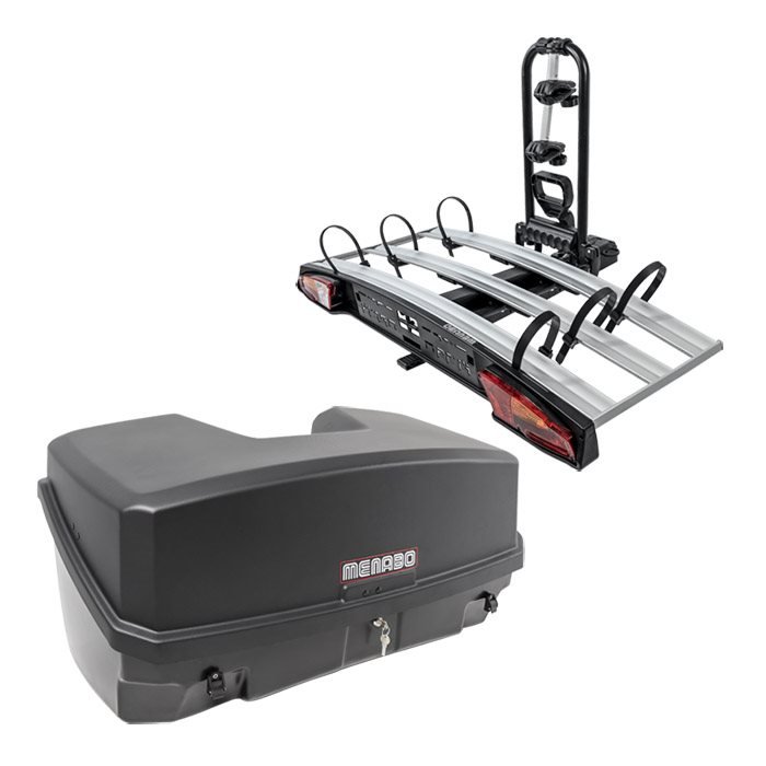 Menabo Mizar bagageboks 300L sort m/ cykelholder