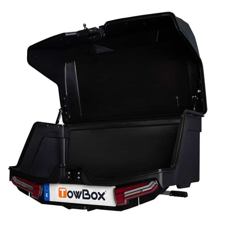 TOWBOX ALPHA BLACK Box m/rampe 330 liter