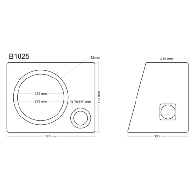 Subwoofer kabinet i MDF portet skr� 10