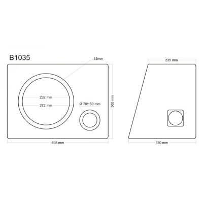 Subwoofer kabinet i MDF portet skr� 10