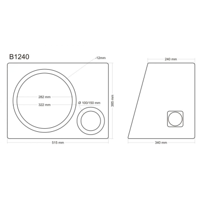 Subwoofer kabinet i MDF portet skr� 12