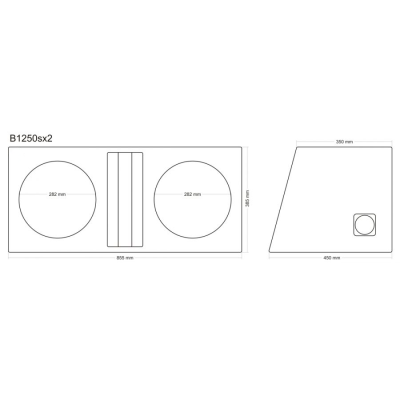 Subwoofer kabinet i MDF portet tunnel skr� 2 X 12