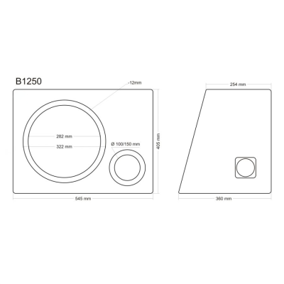 Subwoofer kabinet i MDF portet skr� 12