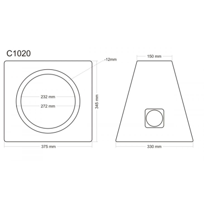 Subwoofer kabinet i MDF lukket skr� 10