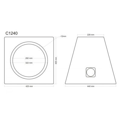 Subwoofer kabinet i MDF lukket skr� 12