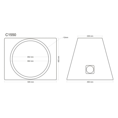 Subwoofer kabinet i MDF lukket skr� 15
