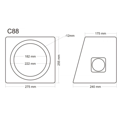 Subwoofer kabinet i MDF lukket skr� 8