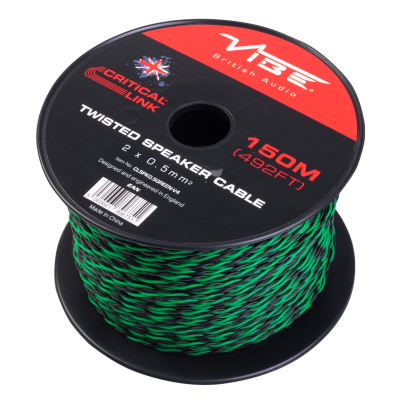 Vibe Twisted h�jtalerkabel gr�n 2 x 0,50 mm2 s�lges l�bende meter