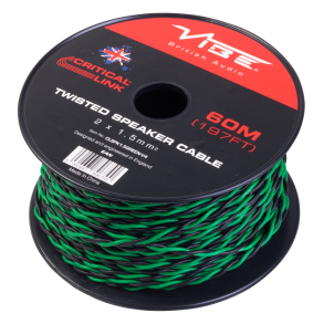 Vibe Twisted h�jtalerkabel gr�n 2 x 1,50 mm2 s�lges l�bende meter