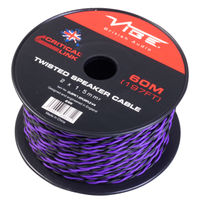 Vibe Twisted h�jtalerkabel lilla 2 x 1,50 mm2 s�lges l�bende meter