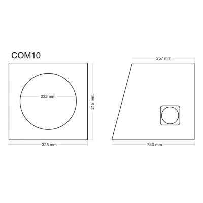 Subwoofer kabinet i MDF lukket skr� 10