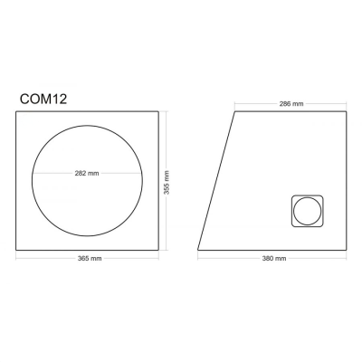 Subwoofer kabinet i MDF lukket skr� 12