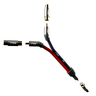 CVEN RCA Phono Y kabel 0,4 meter - 1 stk trippel afsk�rmet - b�de han og hun - guld belagte stik - HIGH END