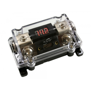 Hollywood ANHX 1R sikringsholder ANL sikring m/ voltmeter ind 53 mm2 og ud  1 x 53 mm2