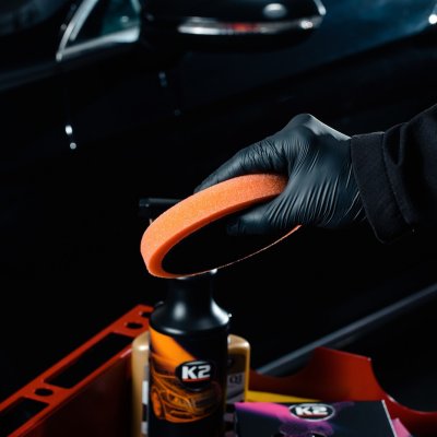 K2 Poleringssvamp til polermaskine 150 mm - Glat orange medium slibende