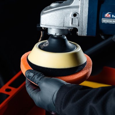 K2 Poleringssvamp til polermaskine 150 mm - Glat orange medium slibende
