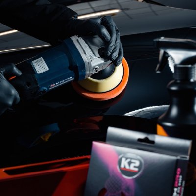 K2 Poleringssvamp til polermaskine 150 mm - Glat orange medium slibende
