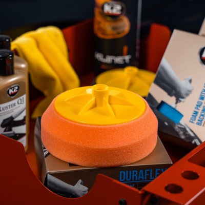 K2 Poleringssvamp til polermaskine 150 mm - Glat orange medium slibende