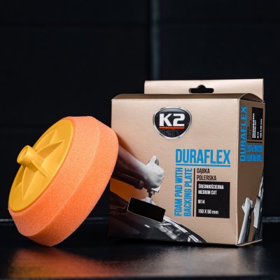 K2 Poleringssvamp til polermaskine 150 mm - Glat orange medium slibende