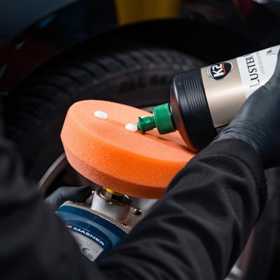 K2 Poleringssvamp til polermaskine 150 mm - Glat orange medium slibende