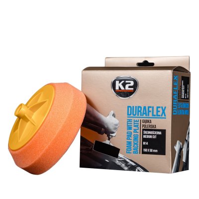K2 Poleringssvamp til polermaskine 150 mm - Glat orange medium slibende
