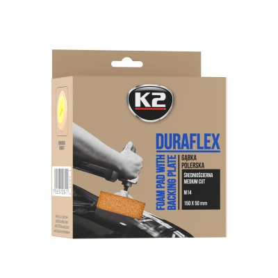 K2 Poleringssvamp til polermaskine 150 mm - Glat orange medium slibende