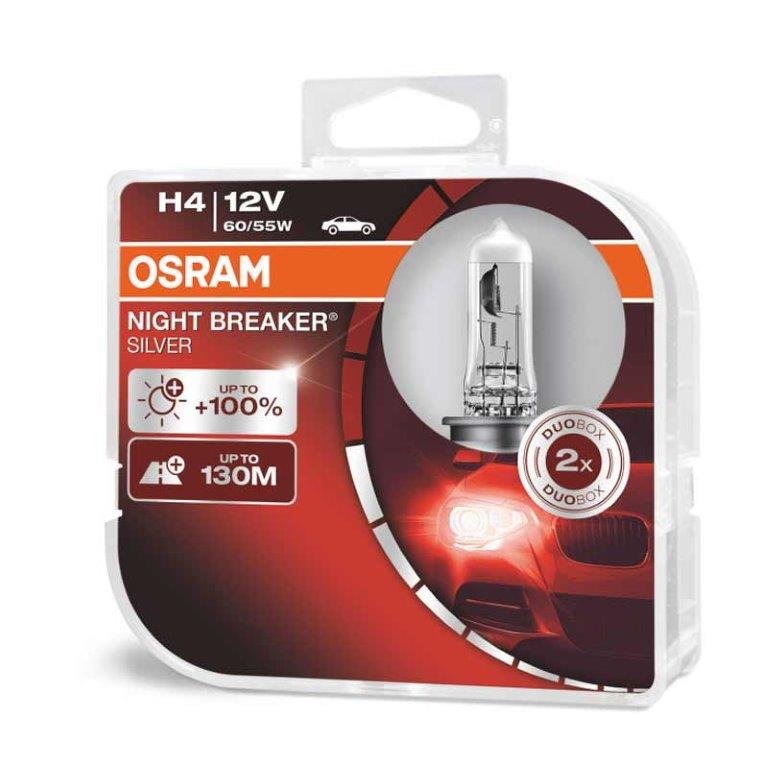 Osram H4 60/55W Night Breaker Silv +100%