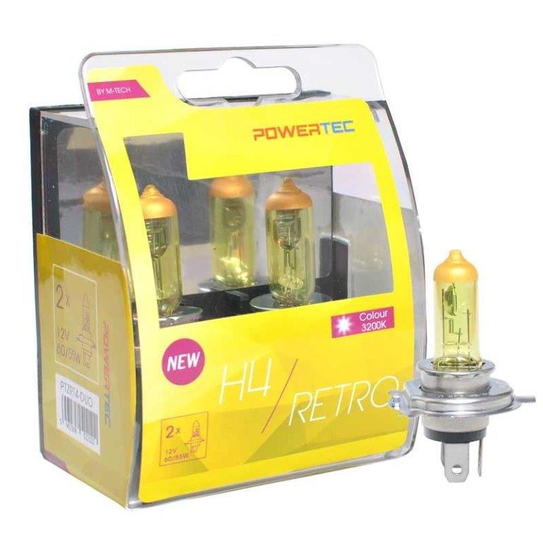 Forlygtepre H3 Retro Gul Powertec