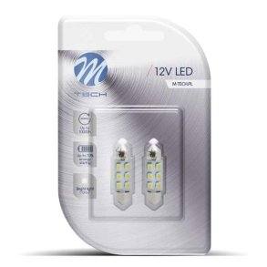 Led C5W Pinol 36 mm gul 6 led 12V M-Tec
