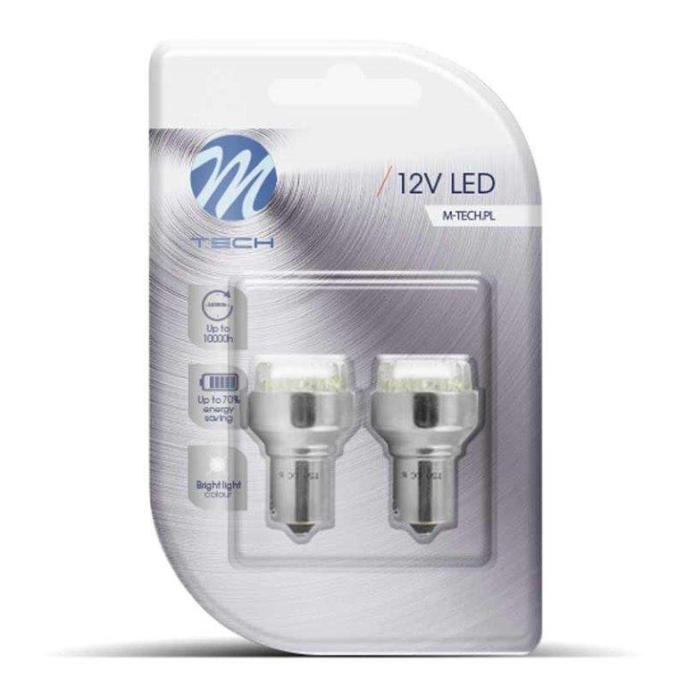 Led R10W BA15S rd 12 led 12V M-Tech