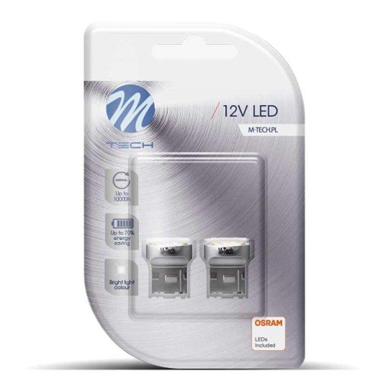 Led T20 W21W hvid 9 SMD 12V M-Tech