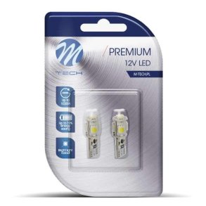 Led T10 W5W 5 SMD hvid 12V CB M-Tech