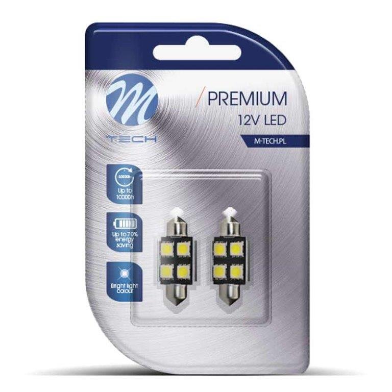 Led C5W Pinol 36 mm hvid 3 SMD 12V CB M-