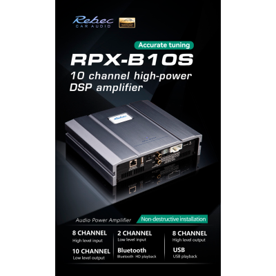 Rebec RPX-B10S DSP forst�rker m/ Bluetooth 10 kanals p� 1000 watt - Klasse AB