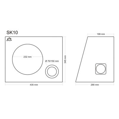 Subwoofer kabinet i MDF portet skr� 10