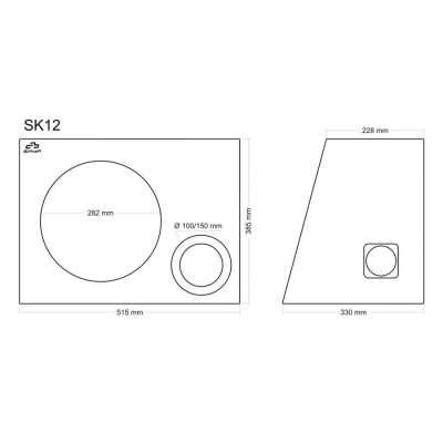 Subwoofer kabinet i MDF portet skr� 12