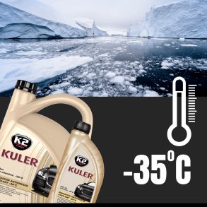K2 K�lerv�ske long life pink -35 grader 1 L f�rdigblandet - Til alle biler ogs� aluminiumsmotor