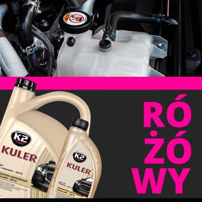 K2 K�lerv�ske long life pink -35 grader 1 L f�rdigblandet - Til alle biler ogs� aluminiumsmotor