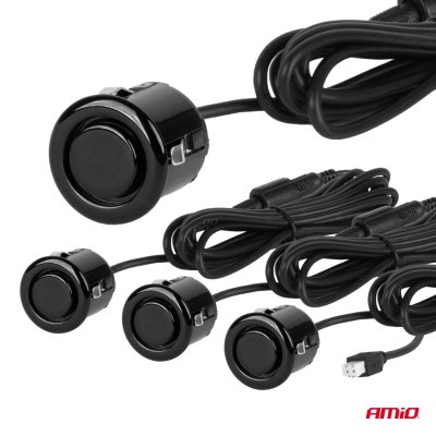Parkeringassistent system LED-GRAF 4 sensor sort 