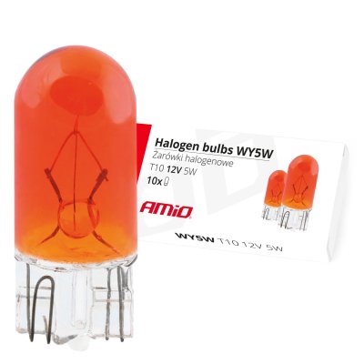 Halogenpærer WY5W T10 5W W2.1x9.5d AMBER 12V 10szt.