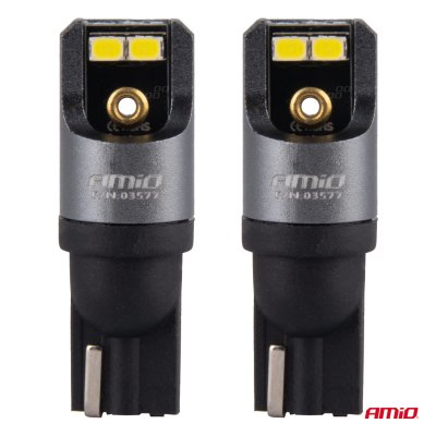 LED CANBUS PRO serie T10 W5W 4x2016 SMD Hvid 12/24V AMIO-03577