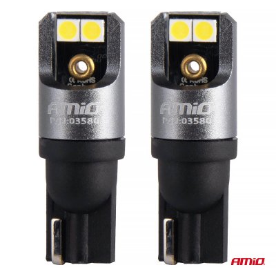 LED PRO serie T10 W5W 4x3030 SMD Hvid 12/24V FULL CANBUS AMIO-03580