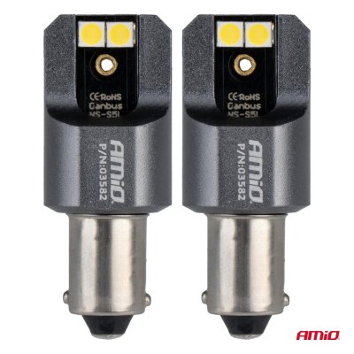 LED CANBUSPRO serie BA9S 4x3030 SMD Hvid 12/24V FULL CANBUSAMIO-03582