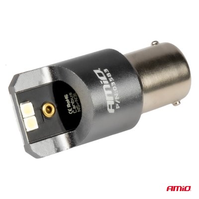 LED CANBUS PRO serie BA15S P21W 4x3030 SMD Hvid 12/24V AMIO-03583