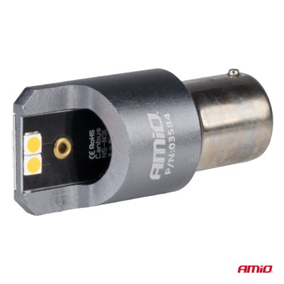 LED CANBUS PRO serie PY21W 4x3030 SMD Amber 12V 24V AMIO-03584